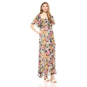 $325 Rachel Pally Women's Blue Sheer‎ Long Eden Floral Maxi Dress Size 3X NWT
